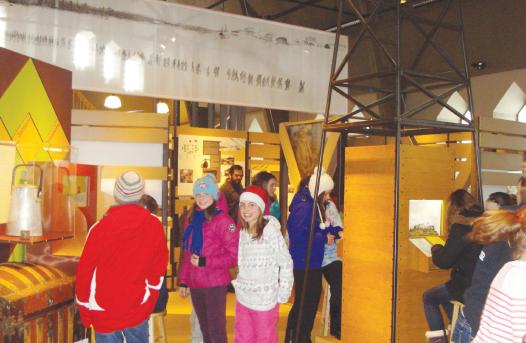 Nova Scotia French immersion exchange students visiting Camp Spirit Lake Internment Interpretive Centre near Amos, Quebec.