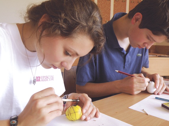 2 - UCU Summer School 2011 students Maria Hewko and Paul Bandera make pysanky (Easter Eggs)