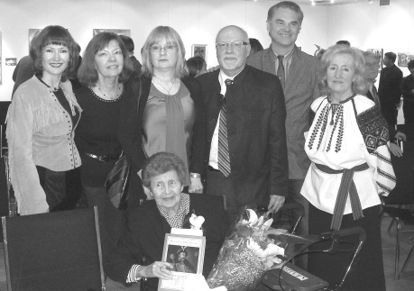 1 - Dr. Maria Fischer-Slysh (seated) and members of the Hrushevsky Translation Project and event organizers (from left to right): Tania Plawuszczak-Stech, Uliana M. Pasicznyk, Marta Daria Olynyk, Dr. Frank E. Sysyn, Dr. Marko R. Stech, and Oksana Zolkewych