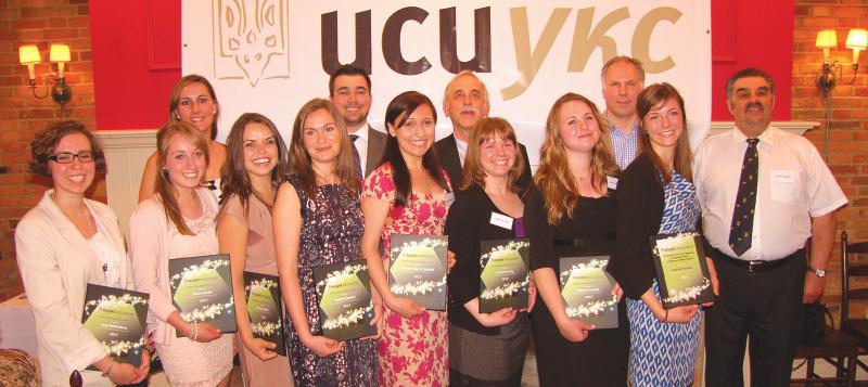 1 - Front Row (L. toR.): Inga Bekbudova, Olana Lovell, Julianna Obal, Natalia Sandul, Mariana Marta Teslyuk, Christine Saly, Halyna Chumak, Ivanna Franko, Zenon Chwaluk. Back Row (L. to R.): Melanie Drozdowsky, Peter Lysyk, Volodymyr Kish, Andre Sochaniwsky