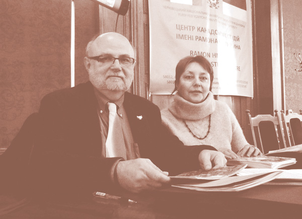 L. to R.: Jars Balan and Professor Olha Ivasiuk, National University of Chernivtsi