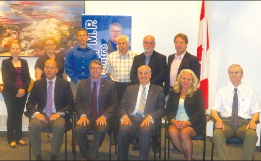 Front row, L. to R.: President UCC Paul Grod, MP Ted Opitz, Minister Julian Fantino, President UCC Toronto Branch Oksana Rewa and President LUC Orest Steciw