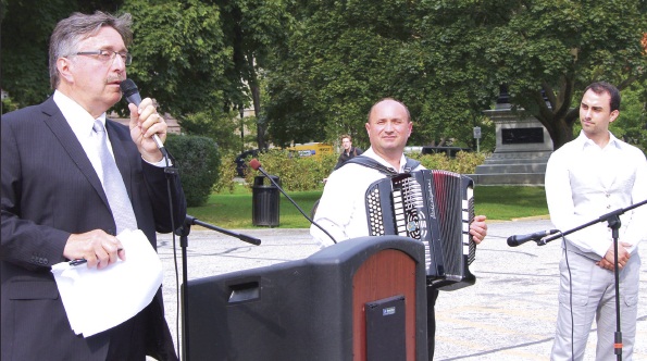 2 - UCC–OPC President Stefan Andrusiak, Edna Star composer Ihor Zhylyak and baritone Christopher Dunham