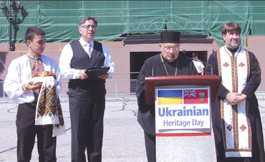 L. to R.: Iven Choly, Stefan Andrusiak, Fr. Mykola Sidorskyj and Fr. Michael Loza