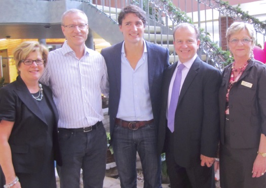 L. to R.: St. Demetrius (Ukrainian Catholic) Development Corporation President, Lesia Babiak; Boris Wrzesnewskyj; Justin Trudeau; Vice President, Orest Kobylansky; Executive Director, Sandy Lomaszewycz