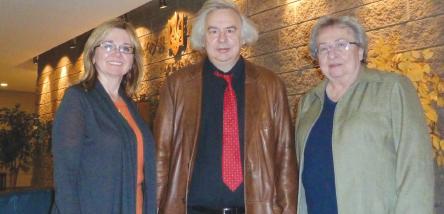 L. to R.: Daria Luciw, President of UCC APC, filmmaker Yurij Luhovy, Luba Feduschak, President, UCC - Edmonton Branch