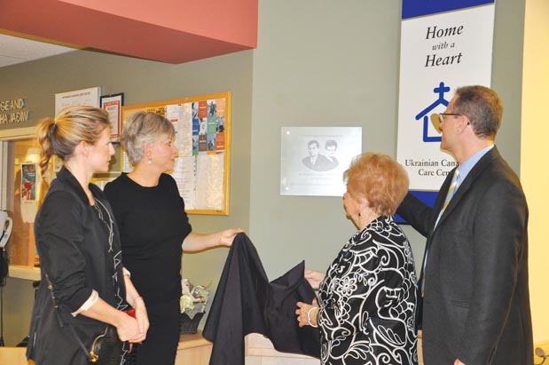 R. to L.: Borys Wrzesnewskyj, MP for Etobicoke Centre, his mother Irene, sister Ruslana, and niece Petra Wrzesnewskyj-Cottrell