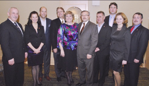 CUCC Members (L to R): John Iwaniura, Caravan Logistics; Christine Kuzyk, UCEF; Paul Grod, Rodan Energy; Eugene & Renata Roman, Rosewood Winery; Zenon Potichny, Shelton Petroleum; Stefan Merena, Caravan Logistics; Markian Silecky, Carling Energy; Nataliya Pylatyuk, UCU; John Moskalyk, Carling Energy